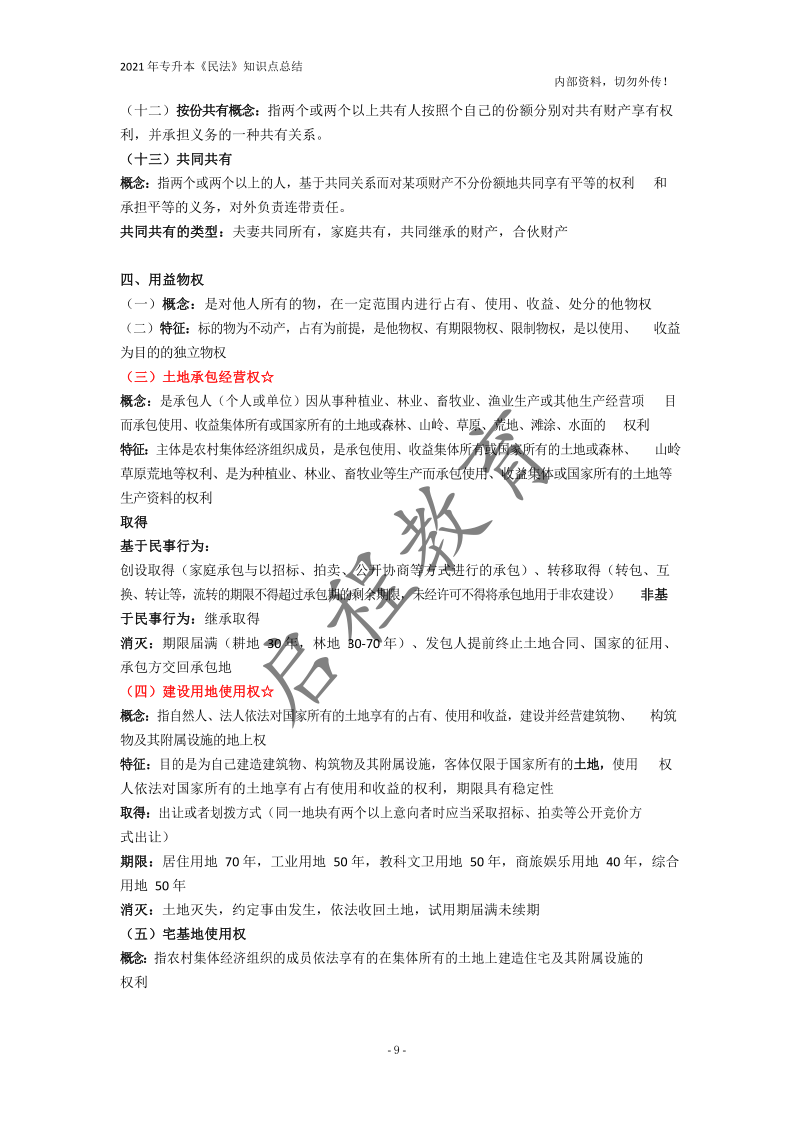  2021年專(zhuān)升本《民法》知識(shí)點(diǎn)總結(jié)(圖9)