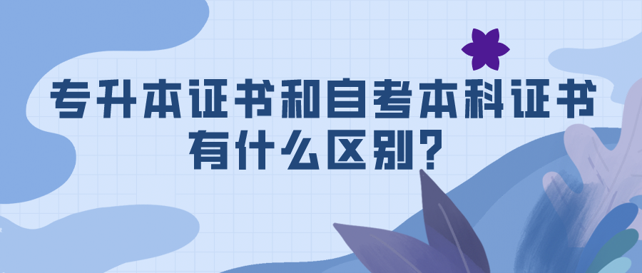 專升本證書和自考本科證書有什么區別？.png